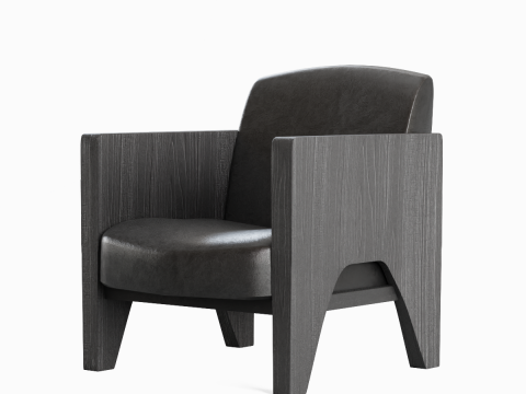 Modern Leather Armchair 01 3D Model