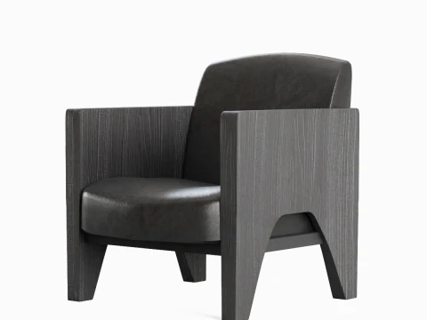 Modern Leather Armchair 01 3D Model