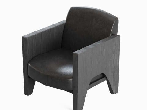 Modern Leather Armchair 01 3D Model