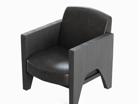 Modern Leather Armchair 01 3D Model