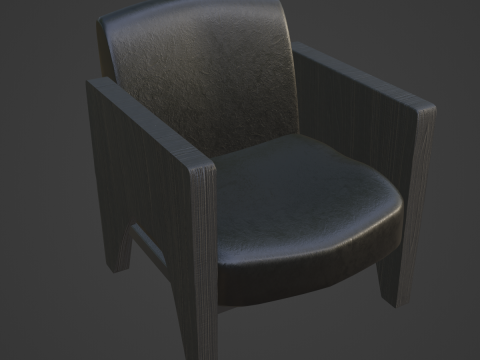 Modern Leather Armchair 01 3D Model