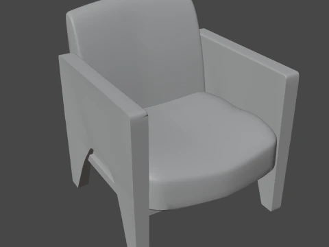 Modern Leather Armchair 01 3D Model