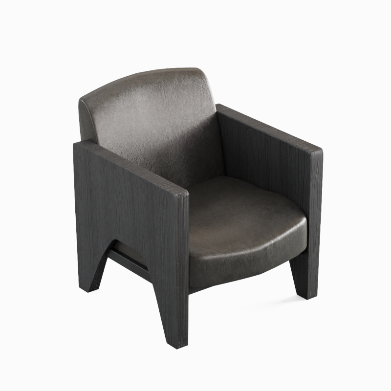 Modern Leather Armchair 02 3D Model .c4d .max .obj .3ds .fbx .stl .blend