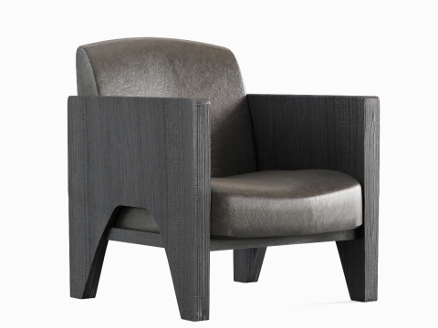 Modern Leather Armchair 02 3D Model