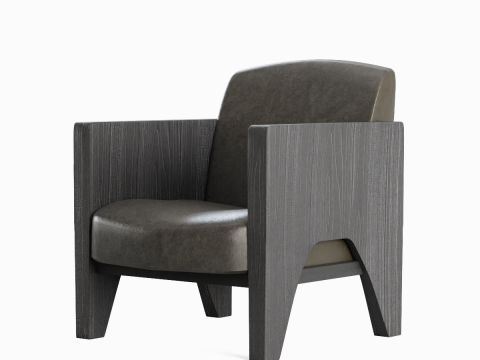 Modern Leather Armchair 02 3D Model