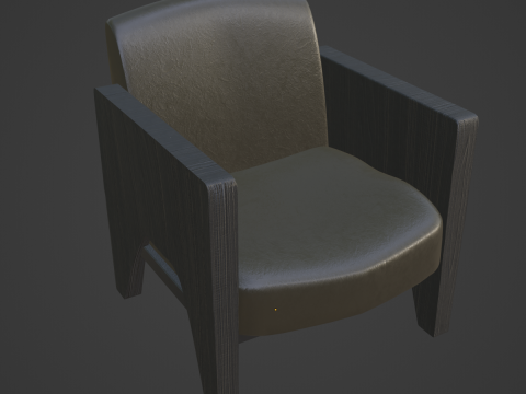 Modern Leather Armchair 02 3D Model