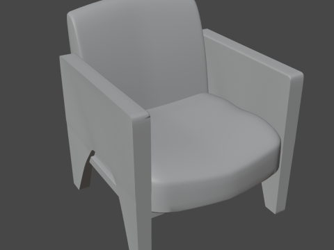 Modern Leather Armchair 02 3D Model