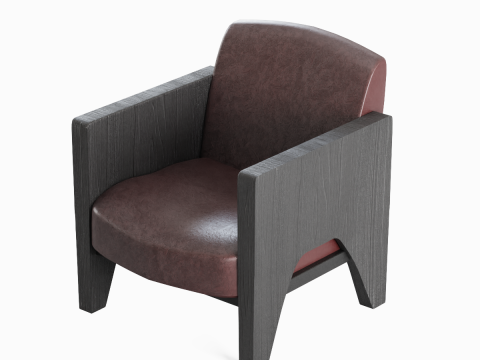 Modern Leather Armchair 03 Modelo 3D