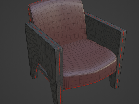 Modern Leather Armchair 03 Modelo 3D