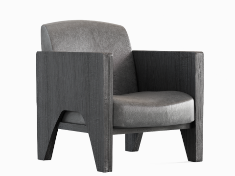 Modern Leather Armchair 04 3D Model