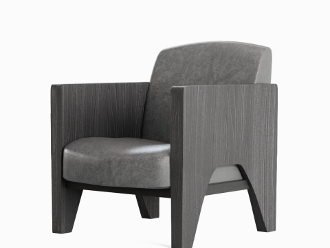 Modern Leather Armchair 04 3D Model