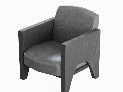 Modern Leather Armchair 04 3D Model