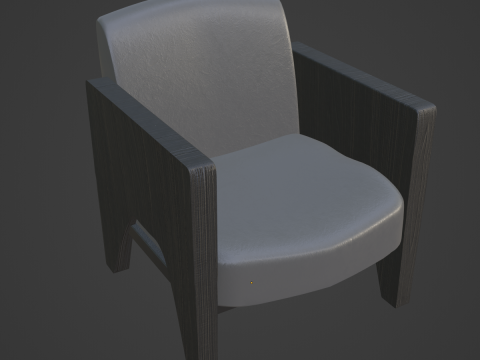 Modern Leather Armchair 04 3D Model