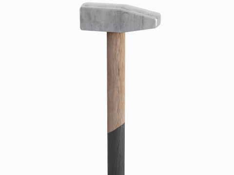 Wooden Industrial Hammer 01 3D-Modell
