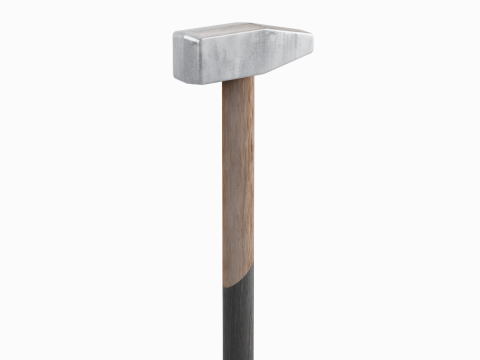 Wooden Industrial Hammer 01 3D-Modell