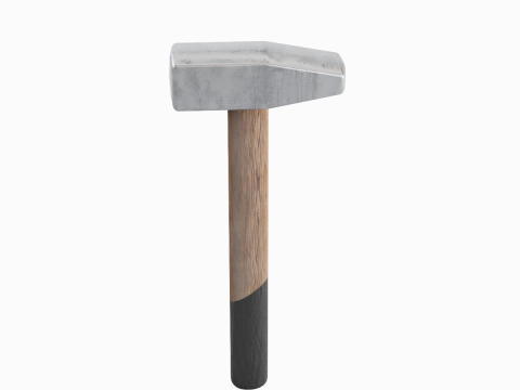 Wooden Industrial Hammer 01 3D-Modell