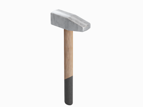 Wooden Industrial Hammer 01 3D-Modell
