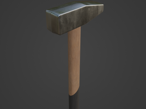 Wooden Industrial Hammer 01 3D-Modell