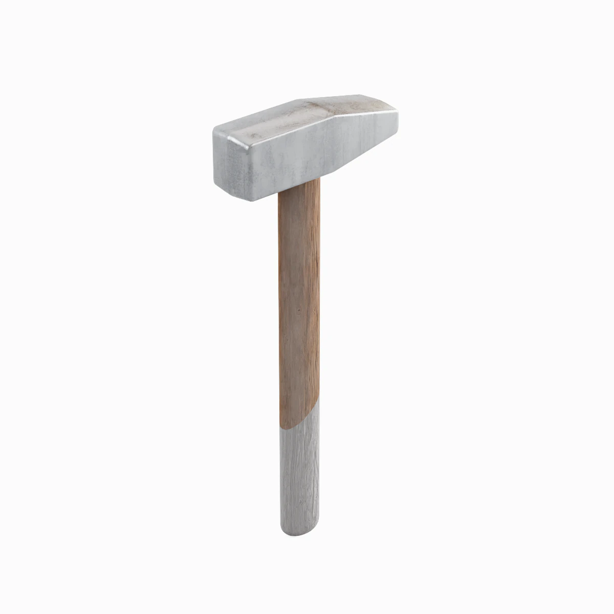 Wooden Industrial Hammer 02 3D Model .c4d .max .obj .3ds .fbx .stl .blend 