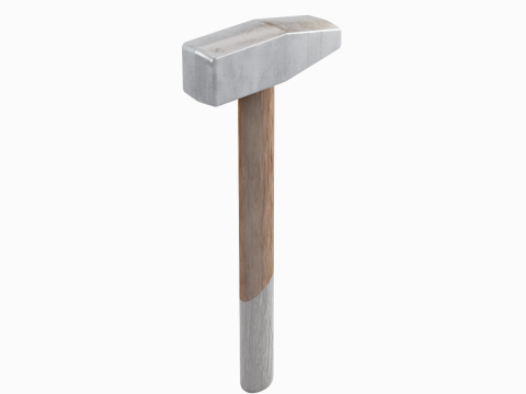 Wooden Industrial Hammer 02 Modello 3D