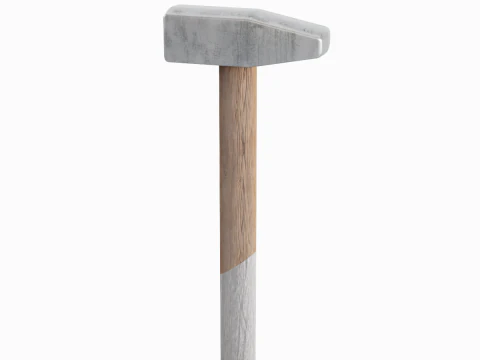 Wooden Industrial Hammer 02 3D Model