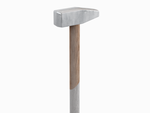 Wooden Industrial Hammer 02 3D Model
