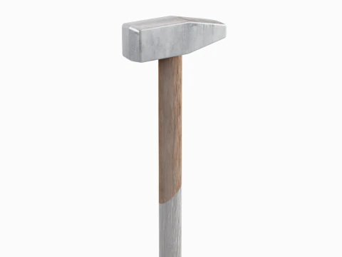 Wooden Industrial Hammer 02 3D Model