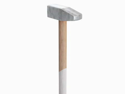 Wooden Industrial Hammer 02 3D Model