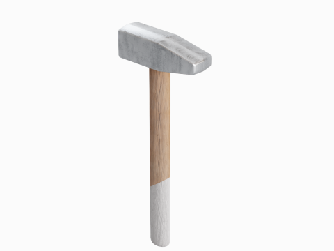Wooden Industrial Hammer 02 3D Model
