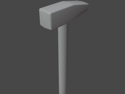 Wooden Industrial Hammer 02 3D Model
