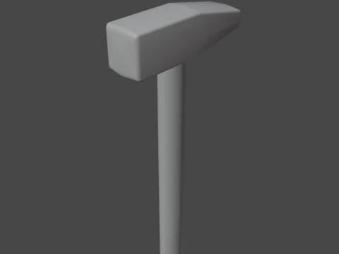 Wooden Industrial Hammer 02 3D Model