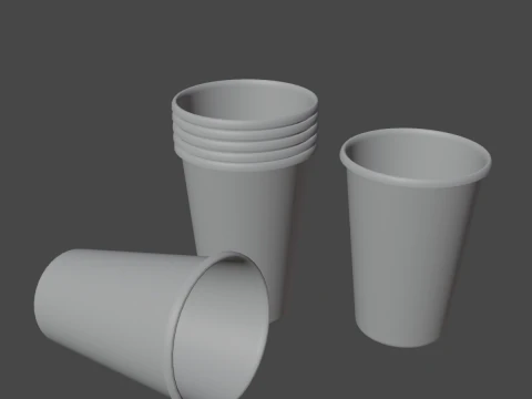 Paper Cup 01 3D Model