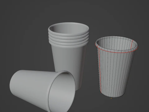Paper Cup 01 3D Model