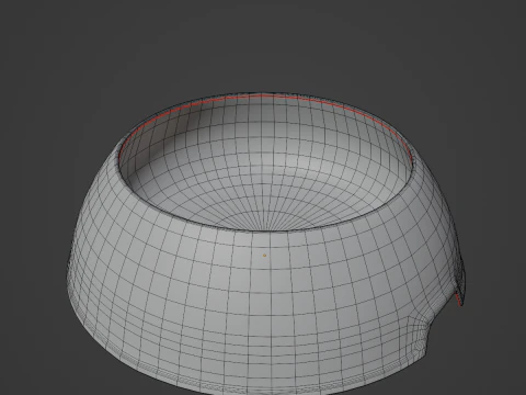 Plastic Dog Bowl A 06 3D Model
