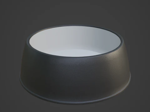 Plastic Dog Bowl B 01 3D Model