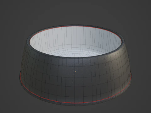 Plastic Dog Bowl B 01 3D Model