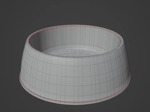 Plastic Dog Bowl B 01 3D Model