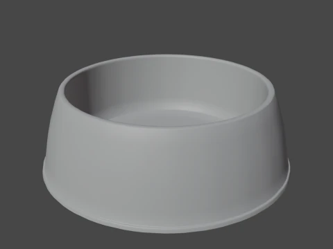 Plastic Dog Bowl B 04 3D Model