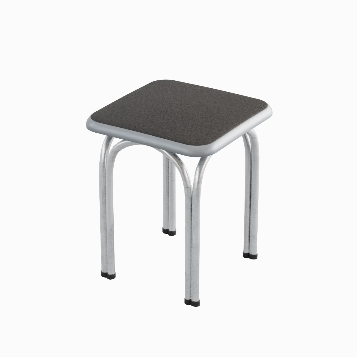 Silver Steel Stool 01 3D Model .c4d .max .obj .3ds .fbx .stl .blend 