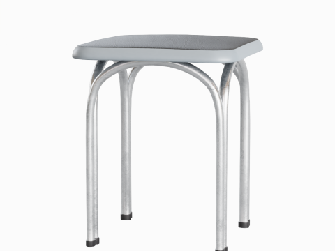 Silver Steel Stool 01 3D मॉडल