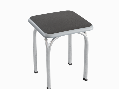 Silver Steel Stool 01 3D मॉडल