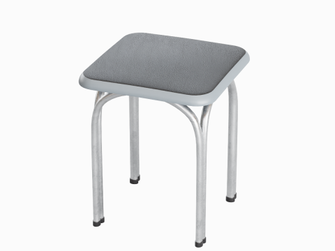 Silver Steel Stool 01 3D मॉडल