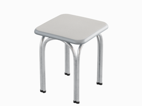 Silver Steel Stool 02 Modelo 3D