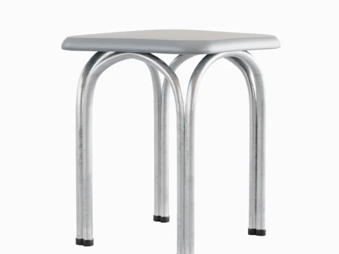 Silver Steel Stool 02 3D Model