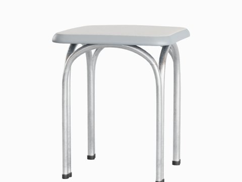 Silver Steel Stool 02 Modelo 3D