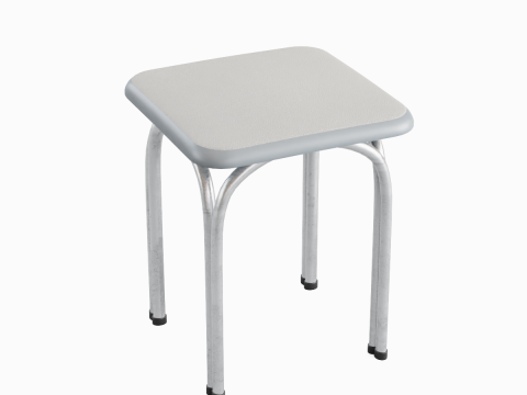 Silver Steel Stool 02 Modelo 3D