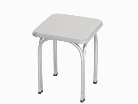 Silver Steel Stool 02 Modelo 3D