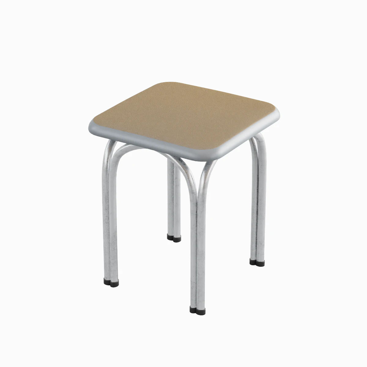 Silver Steel Stool 03 3D Model .c4d .max .obj .3ds .fbx .stl .blend 