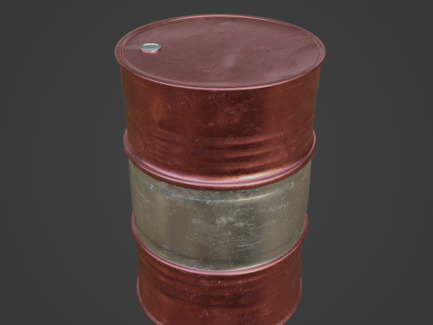Steel Barrel 03 3D Model
