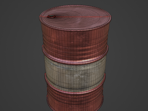 Steel Barrel 03 3D Model